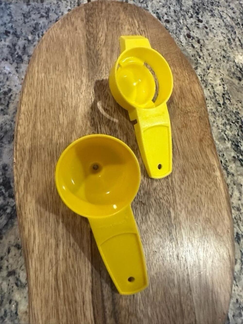 Vintage Tupperware Vintage Egg Separators #779-10 Yolkster Yellow Set Of 2